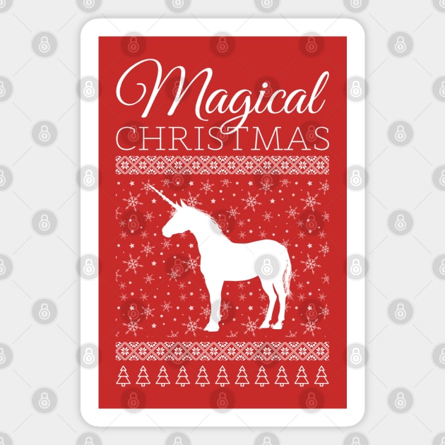 Christmas Unicorn Christmas Present Magnet by davidisnoartist